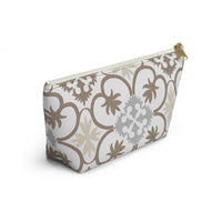 Portugal Tile Accessory Pouch w T-bottom in Brown